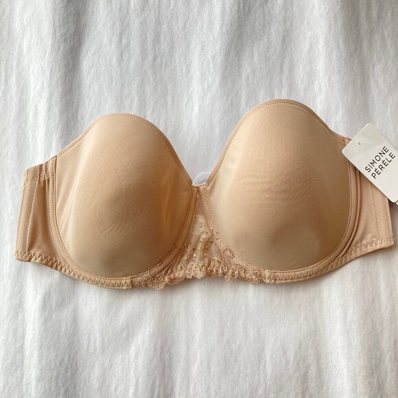 Simone Perele Delice Strapless Convertible Bra 38C Sand NWT - Picture 3 of 11